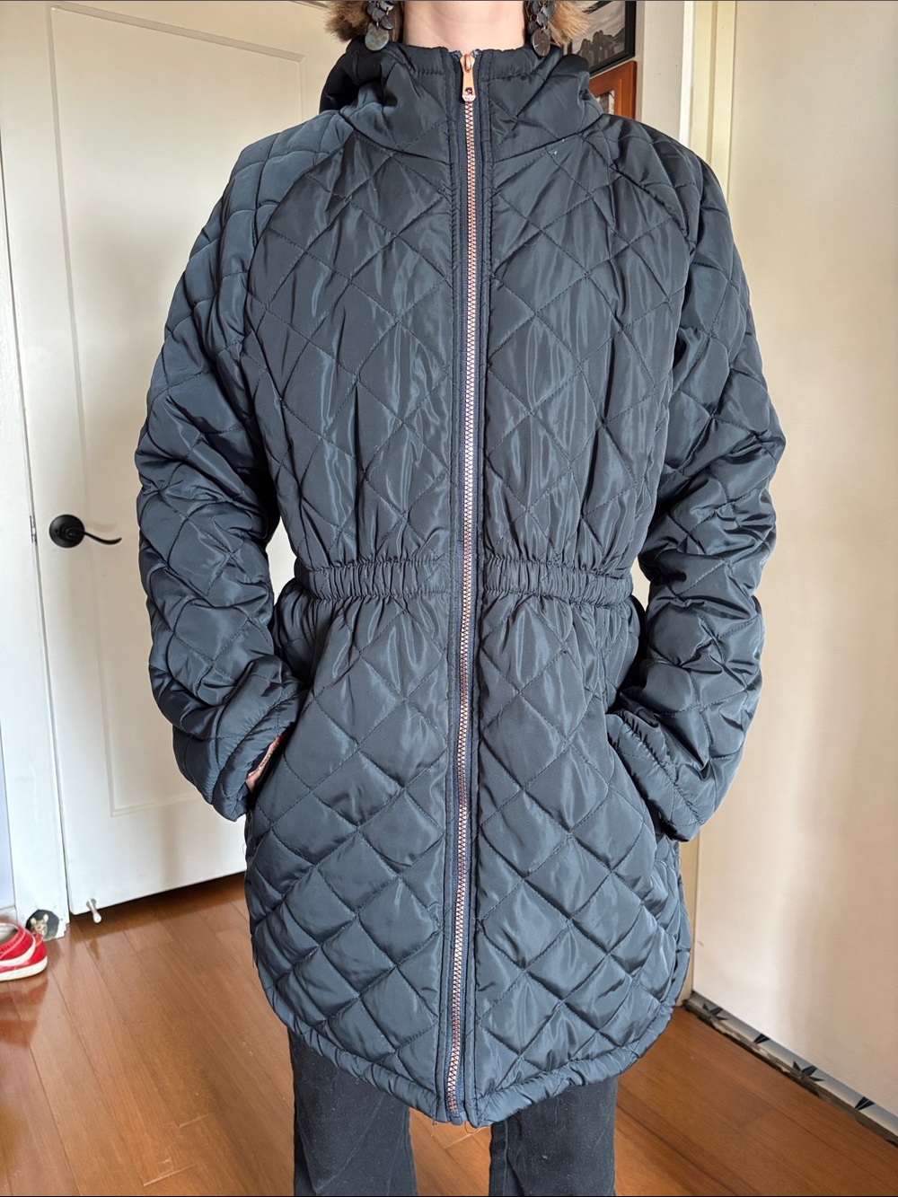 Cavalini Navy Quilted Puffer Jacket